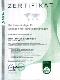 Sachverständiger für Schäden an Photovoltaikanlagen bei Lauterbach Elektro in Oberkotzau